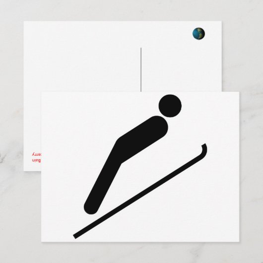 Ski Jump Briefkaart (Voorkant / Achterkant)