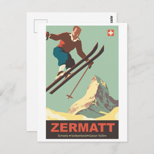 Ski Jump op Zermatt, Zwitserland Briefkaart (Voorkant / Achterkant)