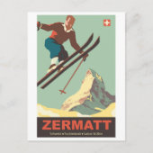Ski Jump op Zermatt, Zwitserland Briefkaart (Voorkant)