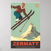 Ski Jump op Zermatt, Zwitserland Poster (Voorkant)