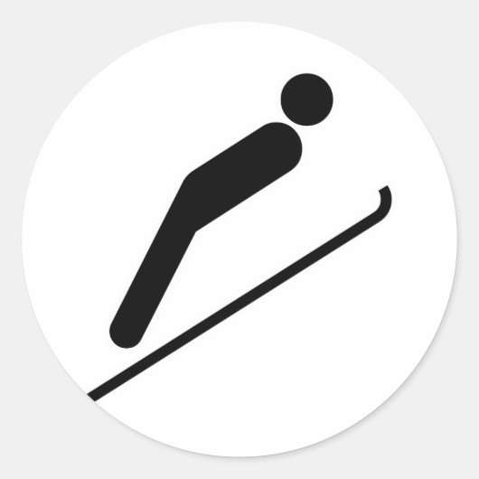 Ski Jump Ronde Sticker (Voorkant)