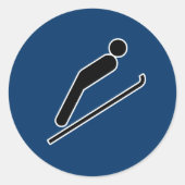 Ski Jump Ronde Sticker (Voorkant)