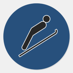 Ski Jump Ronde Sticker