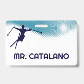 Ski Jump Teacher Hall Pass Badge (Achterkant)