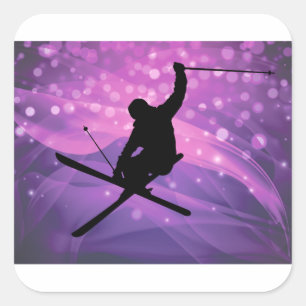 Ski Jump Vierkante Sticker