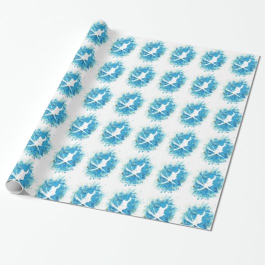 Ski Jump Wrapping Paper Cadeaupapier (Uitgerold)