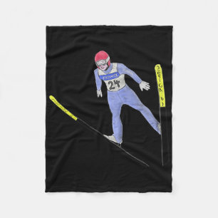 Ski Jumper Nordic Color Wintersport Fleece Deken