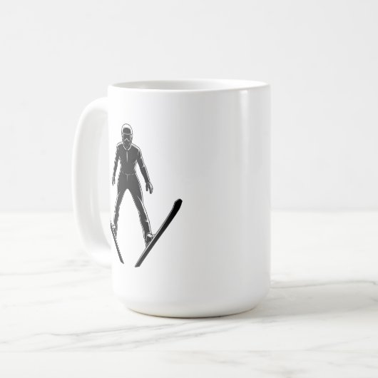Ski Jumper Silhouette Koffiemok (Voorkant links)