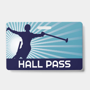 Ski Jumper Teacher Hall Pass Badge
