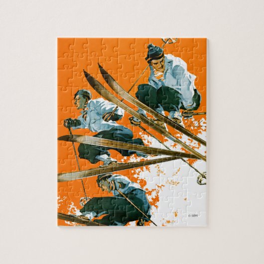 Ski Jumpers door Ski Weld Legpuzzel (Verticaal)