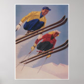 Ski Jumpers Retro  Ski Poster (Voorkant)