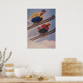Ski Jumpers Retro Ski Poster (Keuken)