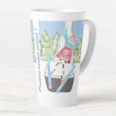 Ski Jumping Cow met Quote Latte Mok (Rechterhoek)