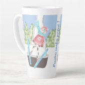 Ski Jumping Cow met Quote Latte Mok (Linkerhoek)