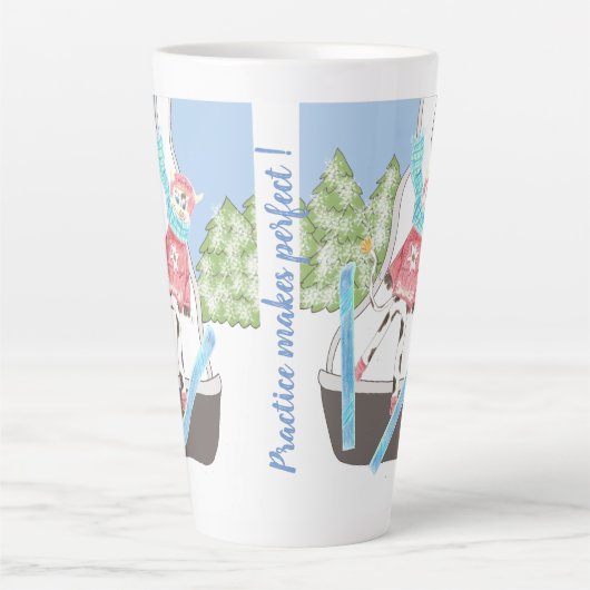 Ski Jumping Cow met Quote Latte Mok (Voorkant)