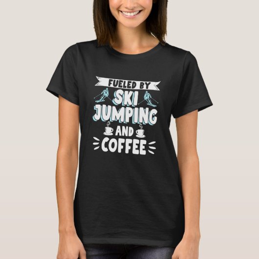 Ski Jumping en Coffee Ski Jumper Winter T-shirt (Voorkant)