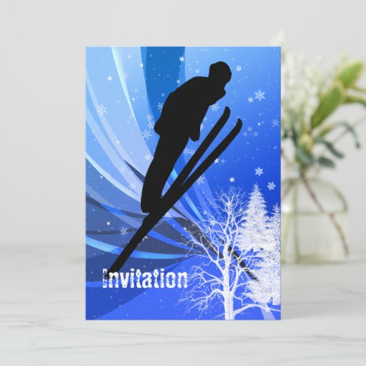 Ski Jumping in sneeuwkringen Kaart (Staand voorkant)