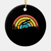 Ski Jumping Retro Keramisch Ornament (Voorkant)