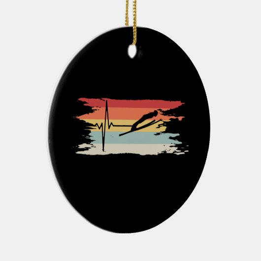Ski Jumping Retro Keramisch Ornament (Rechts)
