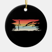 Ski Jumping Retro Keramisch Ornament (Voorkant)