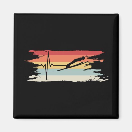 Ski Jumping Retro Magneet (Voorkant)