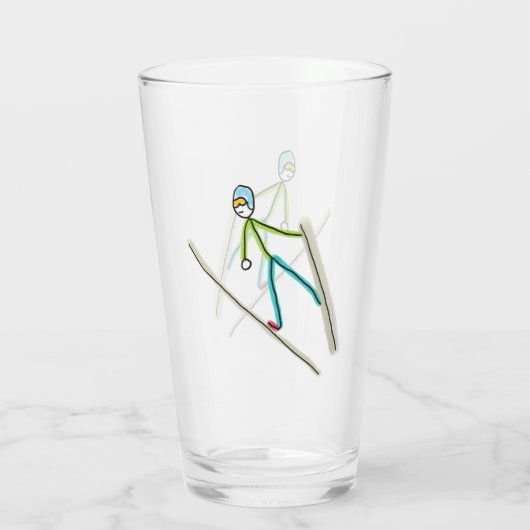 Ski Jumping Stickman Glas (Achterkant)