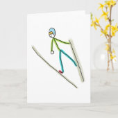 Ski Jumping Stickman Kaart (Gele Bloem)