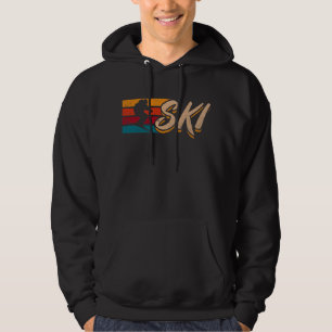 Ski Jumping Vacation Retro Skier Hoodie