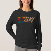  Ski Jumping Vacation Retro Skier T-shirt (Voorkant)