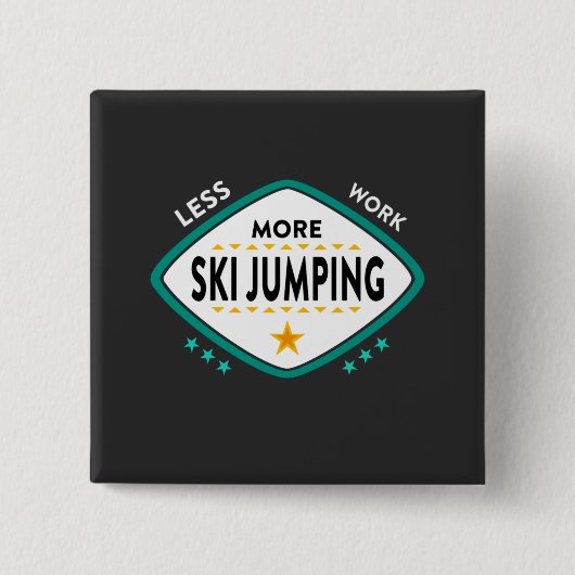 Ski Jumping Vierkante Button 5,1 Cm (Voorkant)