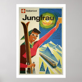 Ski Jungfrau Zwitserland Reisposter Art Poster