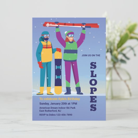 Ski Kaart (Staand voorkant)