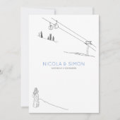 Ski Kabelbanen Stel Omhelst Besneeuwde Bergen Kaart (Voorkant)