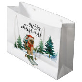 Ski Kerstmis voor Santa Siamese Cat Lovers Snowy Groot Cadeauzakje (Voorkant Gekanteld)