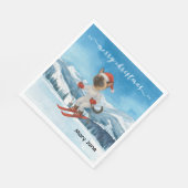 Ski Kerstmis voor Santa Siamese Cat Lovers Snowy Servet (Hoek)