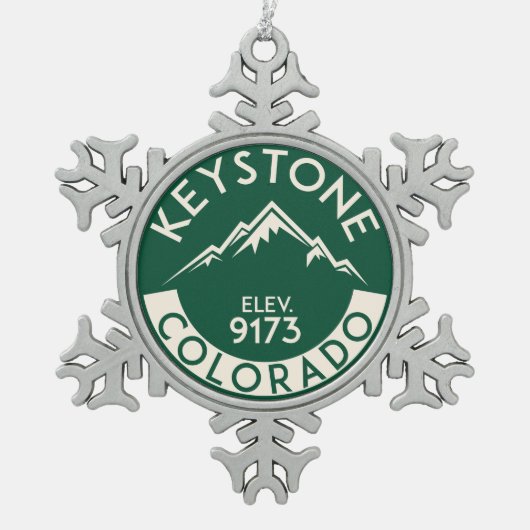 Ski Keystone Colorado Skiing Snowboarding Tin Sneeuwvlok Ornament (Voorkant)
