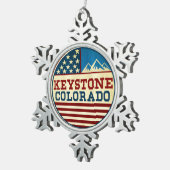 Ski Keystone Colorado Skiing Tin Sneeuwvlok Ornament (Rechts)
