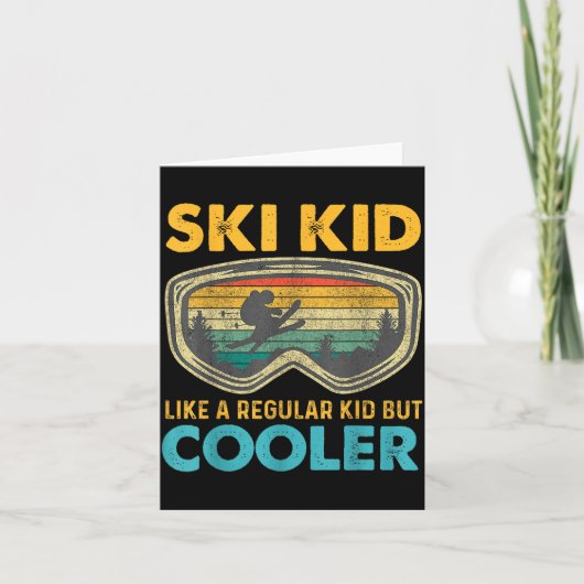Ski Kid Like A Regular Kid But Cooler Skiing Lover Kaart (Voorkant)