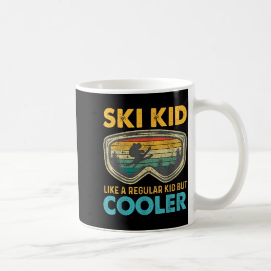 Ski Kid Like A Regular Kid But Cooler Skiing Lover Koffiemok (Rechts)