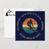 Ski Killington, Vermont - Man skiër, gele tekst Feestdagenkaart (Voorkant / Achterkant)