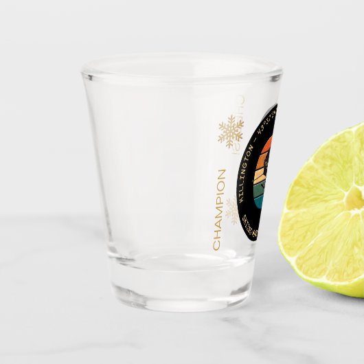 Ski Killington, Vermont - Man skiër, gele tekst Shot Glas (Links)