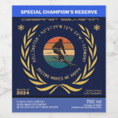 Ski Killington, Vermont - Man skiër, gele tekst Wijn Etiket (Enkel label)