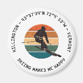 Ski Killington, Vermont - Man skiër, zwarte tekst Magneet (Voorkant)