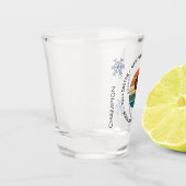 Ski Killington, Vermont - Man skiër, zwarte tekst Shot Glas (Links)