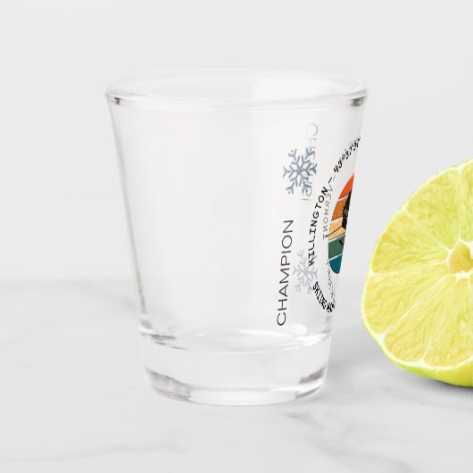 Ski Killington, Vermont - Man skiër, zwarte tekst Shot Glas (Links)