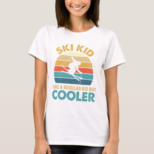 Ski Kind als een gewoon Kind, maar koeler - skiën T-shirt (Voorkant)