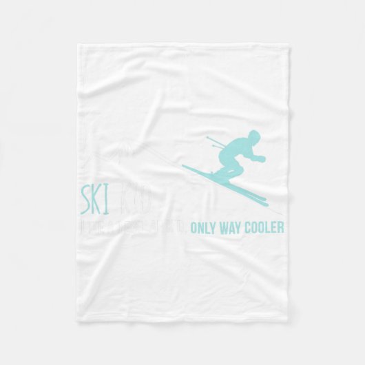 Ski Kind Funny Cute Winter Skiing Gift Fleece Deken (Voorkant)