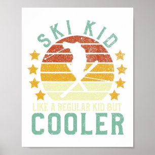 Ski Kinder Grappige Jonge Skiër en Skiliefde Poster