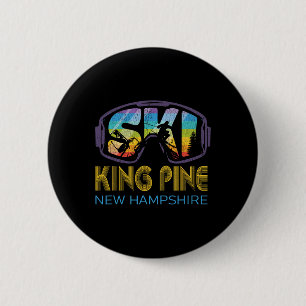 Ski King Pine New Hampshire Ski vakantie Ronde Button 5,7 Cm