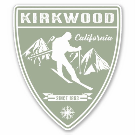 Ski Kirkwood California Sticker (Voorkant)